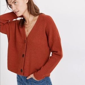 Madewell Cameron Ribbed Cardigan - Heather Brick